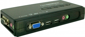  KVM USB/VGA 4PC+AUDIO SP04A כולל כבלים WAVE
